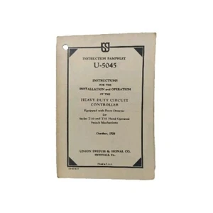 Union Switch & Signal Co Folleto de instrucciones Manual U-5045 Señal de ferrocarril (v)  - Imagen 1 de 3