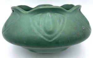 Roseville Matte Green 1907 Vintage Arts And Craft Pottery FLAW Hanging Basket - Picture 1 of 13