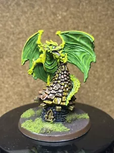 40mm Juvenile Green Dragon Miniature -Pathfinder 5 Ed Dungeons & Dragons Painted - Picture 1 of 3