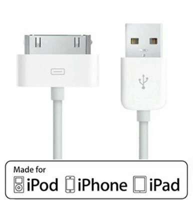 30-Pin to USB Data Charger Cable for Apple iPhone 4 4S 3GS iPad 2 3 iPod - Image 1 of 4