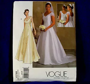 Abito da sposa Vogue 2788 classico design matrimonio cucito MOTIVO taglia 6-10 non tagliato - Foto 1 di 1