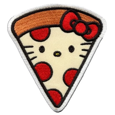 Official Hello Kitty Pizza Embroidered Iron On Patch - Image 1 of 3