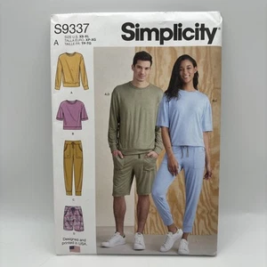 PATRÓN SIMPLICIDAD 9337 TOPS PANTALONES TEJIDOS ADULTOS TALLAS XS SM M L XL SIN CORTAR - Imagen 1 de 3