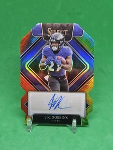 2021 JK Dobbins Auto /25 Tie-Dye Panini Seleziona Firme Prizm #SIP-JKD Ravens - Foto 1 di 3