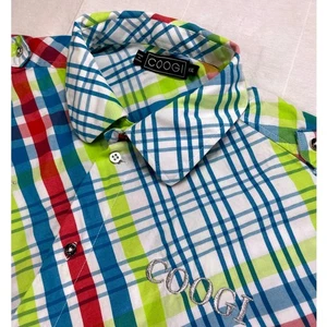 COOGI 69 Shirt Mens XXL Multi Color Plaid Button Up Sleeve Button Up Collard VTG - Picture 1 of 8