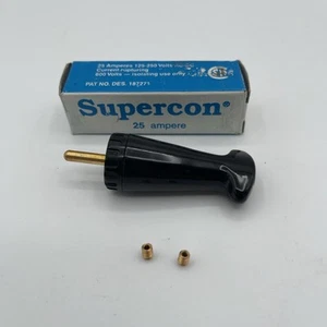 ⚡ Superior Electric Supercon PP25GB 125-250 V 25 A BLACK Power Entry Plug NOS ⚡ - Picture 1 of 4