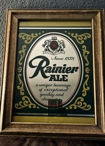 Insegna a specchio vintage anni 70 Rainier Ale Bber - Foto 1 di 4