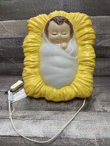 Vintage Empire Christmas Baby Jesus Nativity Blow Mold Lights up Works! - Picture 1 of 7