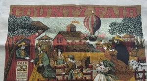 Toalla de té calendario vintage 1972 - tema de la feria del condado - 29" x 17" A31- 53. - Imagen 1 de 2