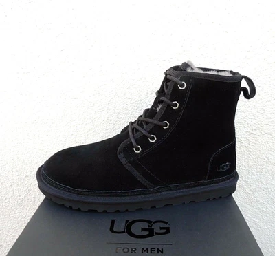 UGG HARKLEY BOTINES DE INVIERNO DE GAMUZA/LANA NEGROS, HOMBRES US 14/ EUR 48.5 ~ NUEVOS Foto 1 de 4