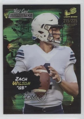 2021 Wild Card Alumination Light Show Holo-Lux Green /225 Zach Wilson Rookie RC - Image 1 of 2