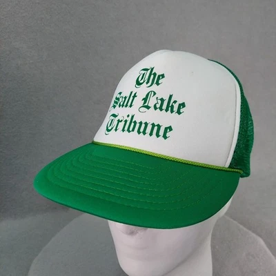 De colección Salt Lake Tribune Trucker Sombrero Gorra SnapBack Ala Cuerda Malla Trasera Periódico Foto 1 de 4
