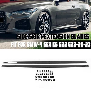 For 20~23 BMW 4Series G22 G23 M SPORT M440i Extension Lip Side Skirts Carbon ABS - Picture 1 of 12