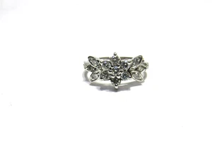 DIAMOND STAR FLOWER COCKTAIL RING WHITE GOLD 75CTTW - Picture 1 of 8