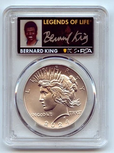 2024 1 $ Silber Peace Dollar PCGS MS70 AR Legends of Life Bernard King - Bild 1 von 2