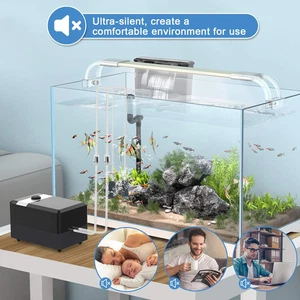 Zacro Aquarium Air Pump - Ultra Silent Oxygen Pump with Dual Outlet Adjustabl... - Picture 1 of 12