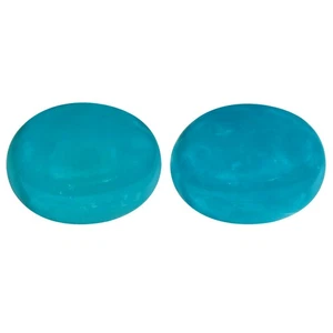 3,04 ct (2 piezas) PAR A JUEGO Corte Cabujón Ovalado (9 x 7 mm) Turquesa Genuino - Imagen 1 de 1