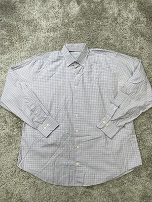 Peter Millar Shirt Mens XL Pink Blue Plaid Button Down 100% Cotton Dress Casual - Image 1 of 4
