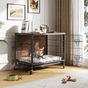 HundehütteHundekäfig Möbelstil Hundebox Hundehaus Hundehütte Holz+metall - Bild 1 von 8