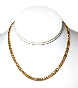 Cadena de reloj de eslabones cubanos de oro 14K, 15" de largo - Imagen 1 de 6