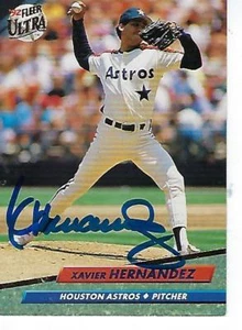 XAVIER HERNANDEZ SIGNED 1992 FLEER ULTRA #205 - HOUSTON ASTROS - Picture 1 of 1