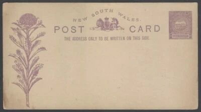 AOP NUEVO SUR GALES Australia 1d violeta floral postal sin usar Foto 1 de 2