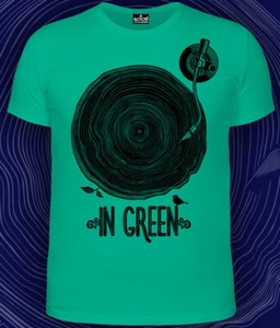 Herren T-Shirt "In Green" mit Muster unter UV Schwarzlicht leuchtet Neon - Bild 1 von 4