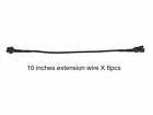 10 inches Black Plug And Play Extension Cord Flexible 4pins And 4 Holes For RGB 