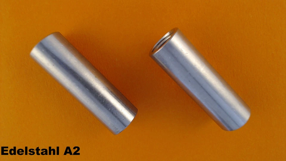 Verbindungsmuttern Muffen Gewindehülsen Edelstahl A2 V2A Rund M6 M8 M10 M12 - Bild 1 von 1
