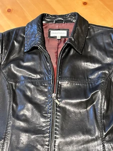Woman's  Charles Klein Dark Brown Woman's Leather Jacket Size XL Nice! - Picture 1 of 8