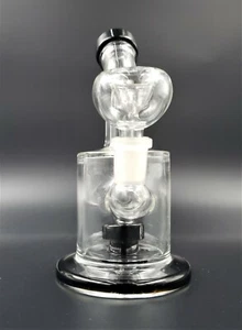  7" Water Pipe Mini WITH BARREL PERK - BLACK - Picture 1 of 5