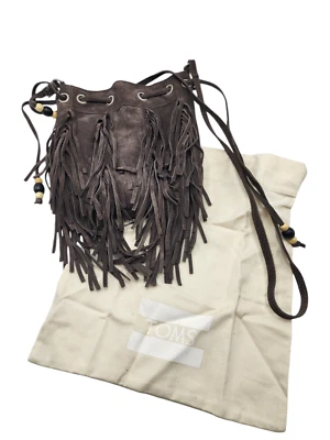 TOMS Womens Celestial Soft Suede Mini Crossbody Handbag Charcoal NWOT - Image 1 of 4