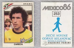 Football sticker #253 CARECA Brazil FIFA WC Mexico 1986 Panini Decje novine Yug - Picture 1 of 3
