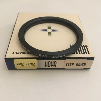 VINTAGE HOYA 55- 49MM STEP DOWN FILTER RING WITH BOX MADE IN JAPAN FREE SHIPPING - Image 1 of 4