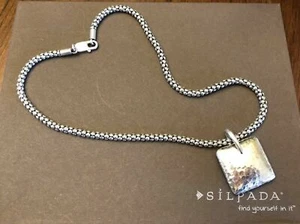 Collar de cadena de palomitas de maíz de plata de ley 925 Silpada N1106 S1118 colgante de almohada - Imagen 1 de 12