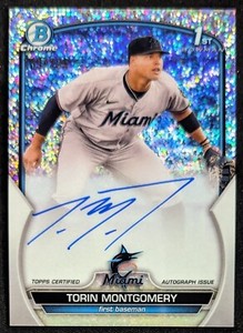 2023 Bowman Chrome Torin Montgomery Speckle Refractor Auto /299 Miami Marlins