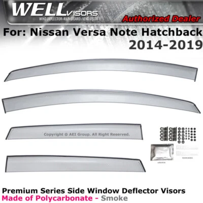 Deflectores laterales de ventana con clip WELLVisors para Nissan Versa Note Hatchback 14-19 Foto 1 de 4