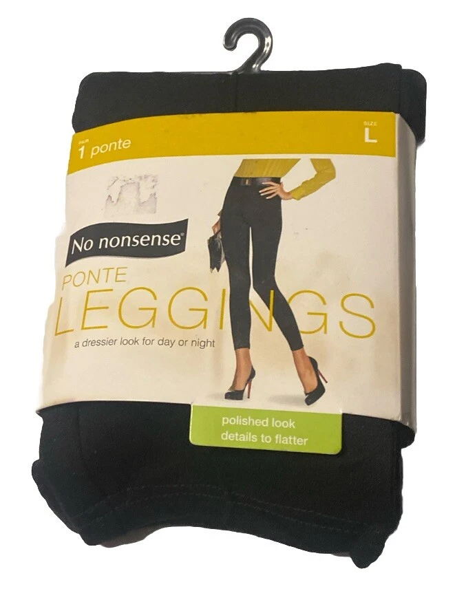 Leggings No Nonsense Negro Ponte Polish Look Detalle Pintuck Negros Talla L Foto 1 de 2
