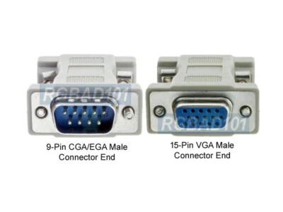9-Pin Male RGB To 15-Pin Fmale VGA Adapter For RGB Signal Pass-Through - Image 1 of 4