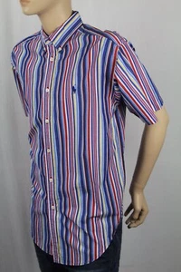 Ralph Lauren Kinder Blau Rot Kurzarm Hemd Navy Pony Neu mit Etikett - Bild 1 von 1