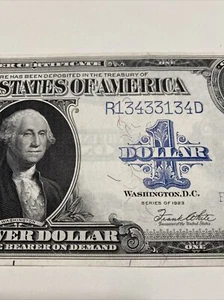 1923 $1 Silver Certificate Dollar 《爱你一生一世》Trinary Number 13433134,Super Rare! - Picture 1 of 4