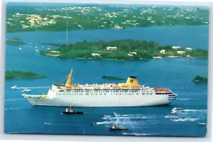 Postal de barco de pasajeros M/V Atlantic c1985 - Imagen 1 de 2