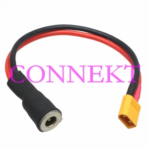 XT30 Male to DC Power 5.5x2.5mm female barrel socket 16AWG 15CM cable - Picture 1 of 4