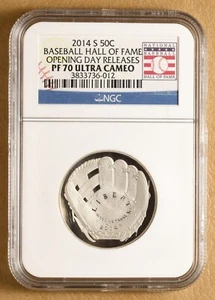 2014 S Baseball Hall of Fame Commemorative Half Dollar NGC PF 70 Ultra Cameo - Picture 1 of 2