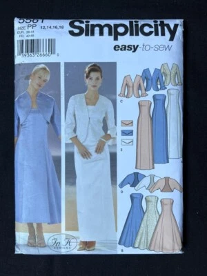 Simplicity 5561 Misses Evening Dress, Jacket, Bolero 2003 Pattern sz 12-18 Uncut - Image 1 of 2