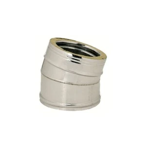 CURVA 15° ACCIAIO INOX DOPPIA PARETE PER CANNA FUMARIA COIBENTATA - Imagen 1 de 1