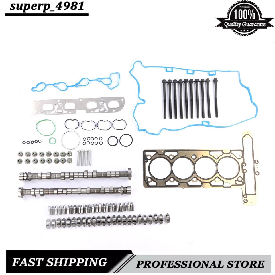 Camshafts Lifters Rockers Head Gaskets Set For 2011-17 Buick Chevrolet GMC 2.4L - Image 1 of 4