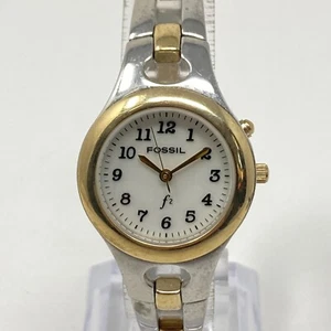 Fossil F2 Watch Women 27mm Silver Gold Two Tone Backlight 30M New Battery 6.5" - Picture 1 of 19