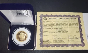 2024 $25 GOLD COOK ISLANDS 1/2 OZ 24% PURE 1964 MORGAN EAGLE GOLD COIN - Picture 1 of 5