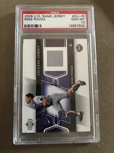 Mike Piazza 2006 UD Game used Jersey PSA 10 Gem Mint Los Angeles Dodgers - Bild 1 von 1